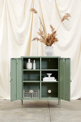 The Midi Locker in Sage by MUSTARD MADE