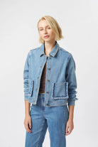MILA DENIM JACKET in 70's Blue by Kireina
