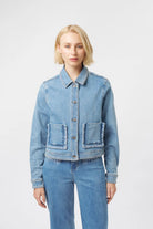 MILA DENIM JACKET in 70's Blue by Kireina