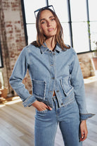 MILA DENIM JACKET in 70's Blue by Kireina