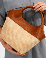 MILLER TOTE | Tan with Natural Weave