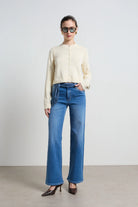 MOLLY MID RISE STRAIGHT LEG JEAN in Rodeo Blue by Dricoper