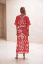 NORMAN SATIN MAXI DRESS in Jewel Melon from Lola Australia