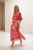 NORMAN SATIN MAXI DRESS in Jewel Melon from Lola Australia