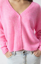 NUGGY CARDIGAN NUG19AE in Fluro Petunia Melange by American Vintage