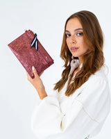 NEW YORK COIN PURSE in Plum Crinkle by Elms and King