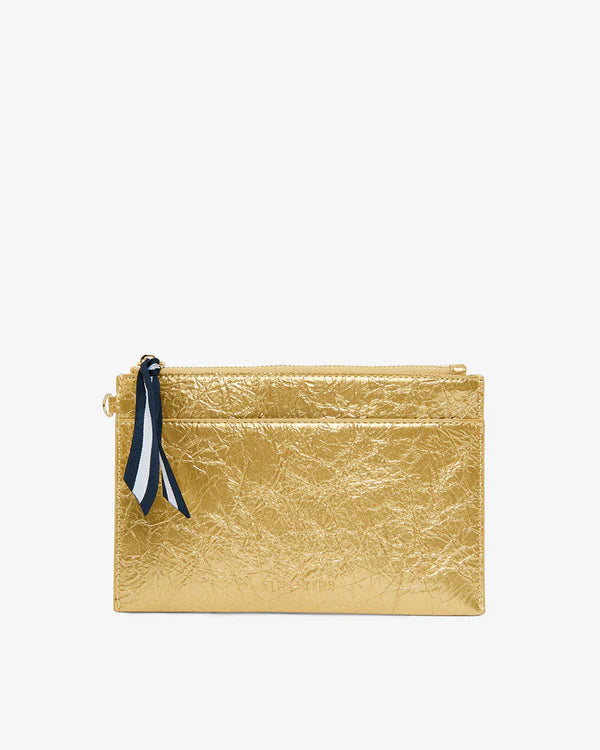 NEW YORK COIN PURSE in Light Gold Crinkle by Elms and King