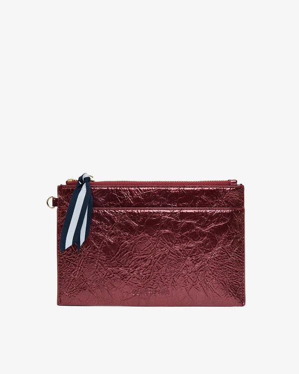 NEW YORK COIN PURSE in Plum Crinkle by Elms and King