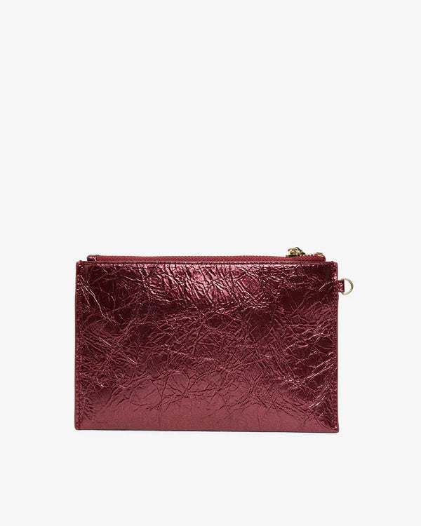 NEW YORK COIN PURSE in Plum Crinkle by Elms and King