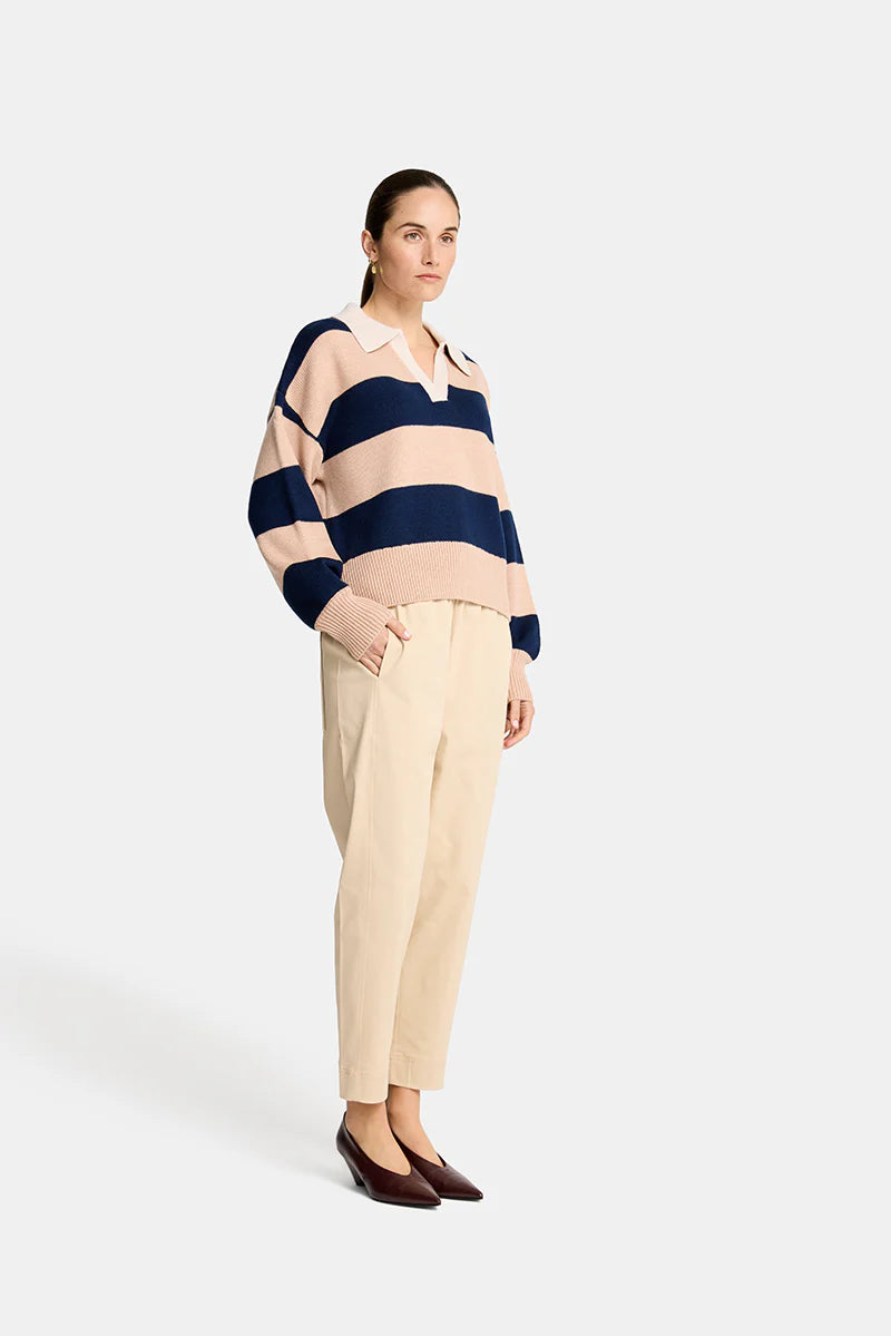 NICOLE SWEATER in Navy and Blush by Arlington Milne