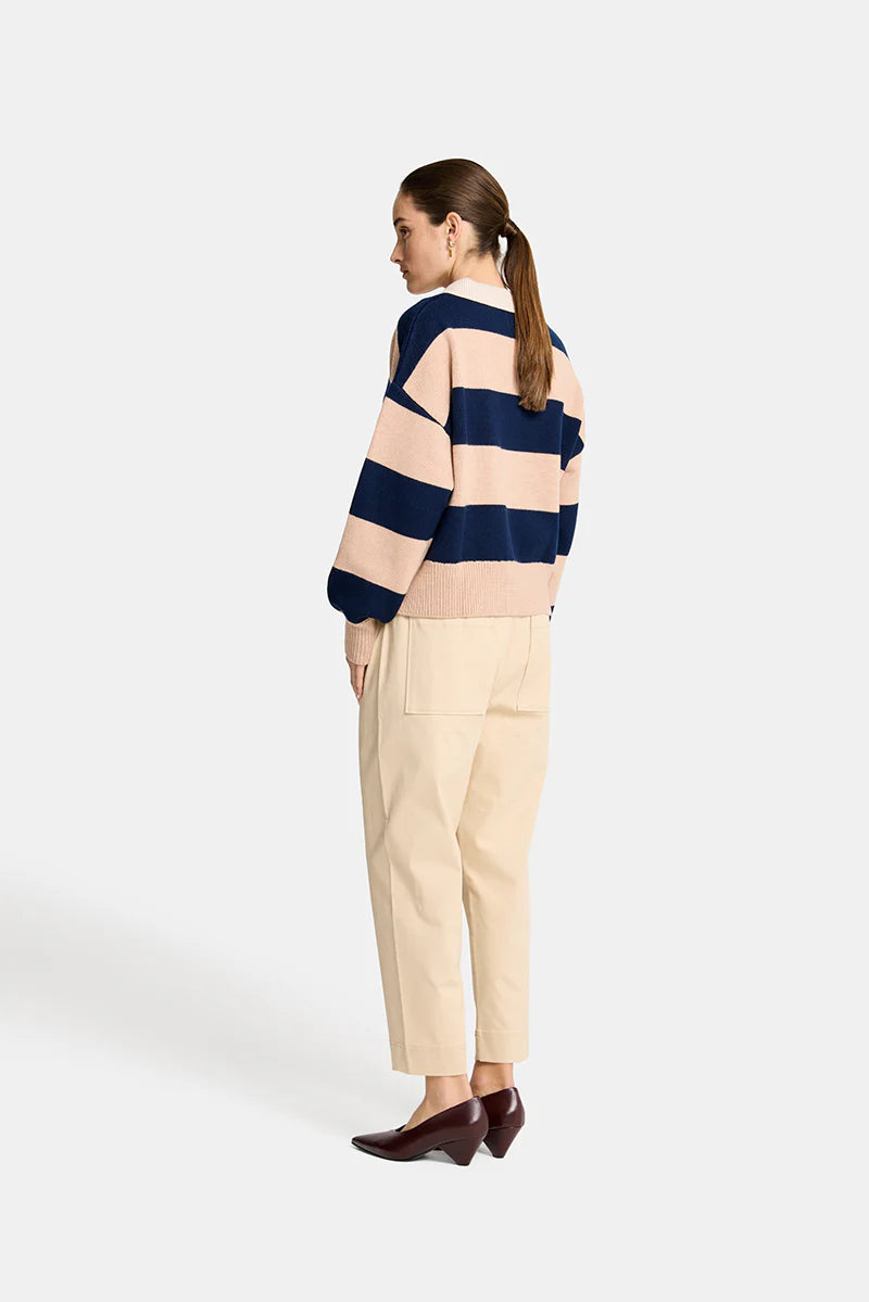 NICOLE SWEATER in Navy and Blush by Arlington Milne
