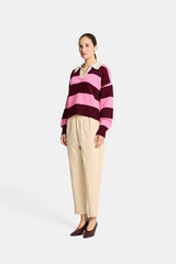 NICOLE SWEATER in Pink and Pinot by Arlington Milne