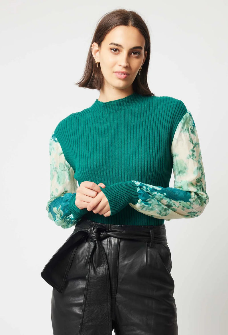 DYNASTY MERINO WOOL KNIT in Jade from Oncewas