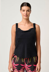 DELRAY REVERSIBLE CUPRO CAMI in Black from Oncewas