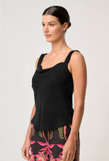 DELRAY REVERSIBLE CUPRO CAMI in Black from Oncewas