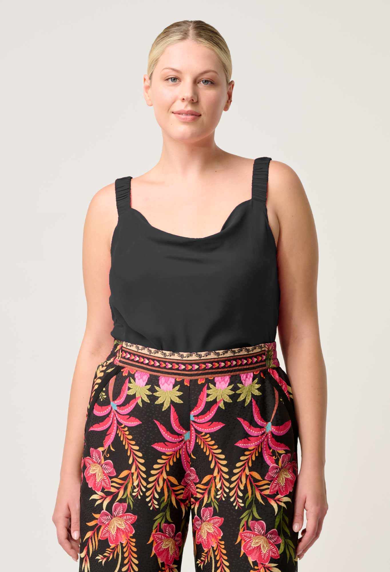 DELRAY REVERSIBLE CUPRO CAMI in Black from Oncewas