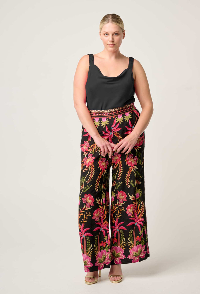 DELRAY REVERSIBLE CUPRO CAMI in Black from Oncewas