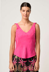 DELRAY REVERSIBLE CUPRO CAMI in Celosia Pink from Oncewas