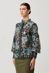 KNOX COTTON SILK SHIRT in Dahlia Fields from Oncewas