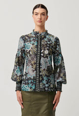 KNOX COTTON SILK SHIRT in Dahlia Fields from Oncewas