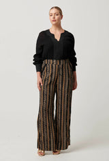 LUCENT CRINKLE COTTON SILK BLOUSE in Black from Oncewas