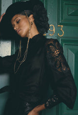 SEVILLA COTTON SILK SHIRT in Onyx from Oncewas