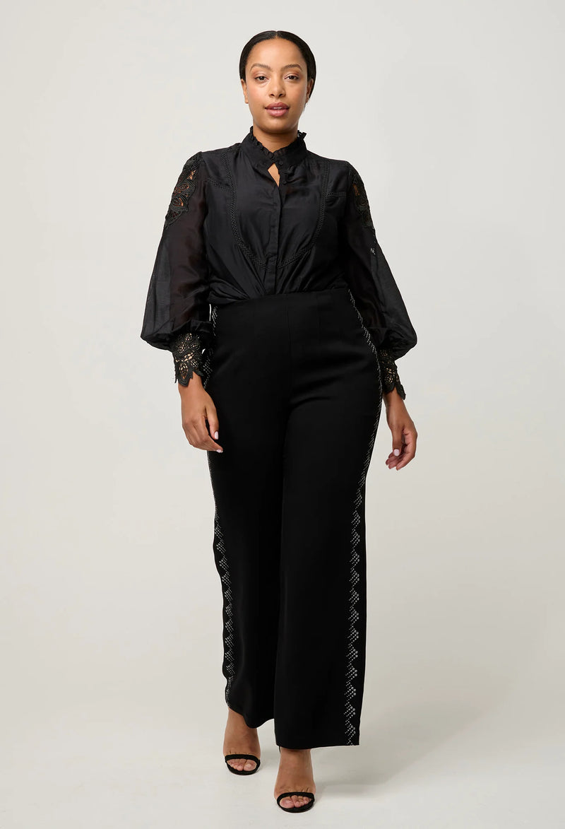SEVILLA COTTON SILK SHIRT in Onyx from Oncewas