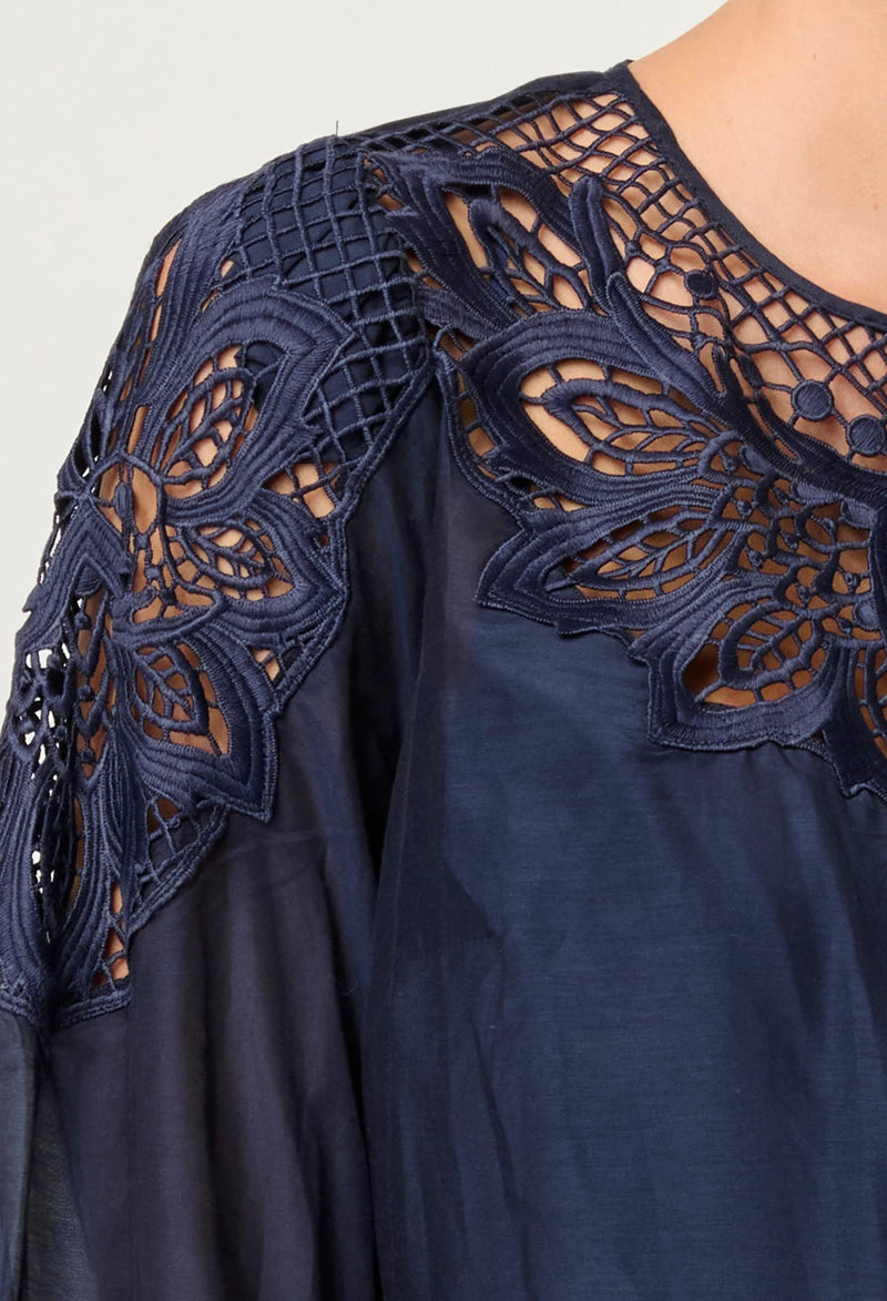 MIRADOR COTTON SILK BLOUSE | Night Sky