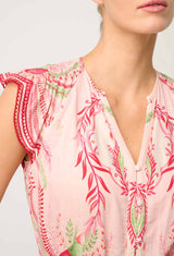 ASEEL LINEN VISCOSE EMBROIDERED TOP | Palmarosa
