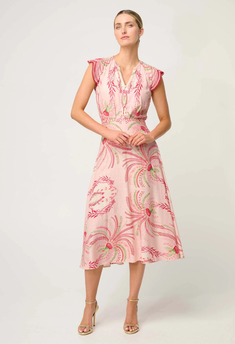 ASEEL LINEN VISCOSE EMBROIDERED TOP | Palmarosa