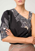 TAHANI ONE SLEEVE TOP | Onyx Casablanca - Darling & Domain