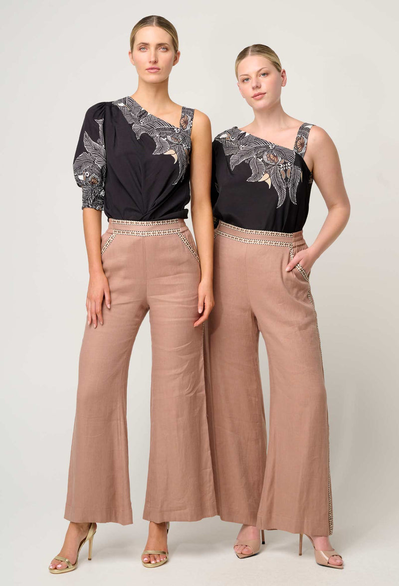 TAHANI ONE SLEEVE TOP | Onyx Casablanca