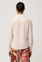 EDEN SILK PLEATED SHIRT in Cloud from OnceWas