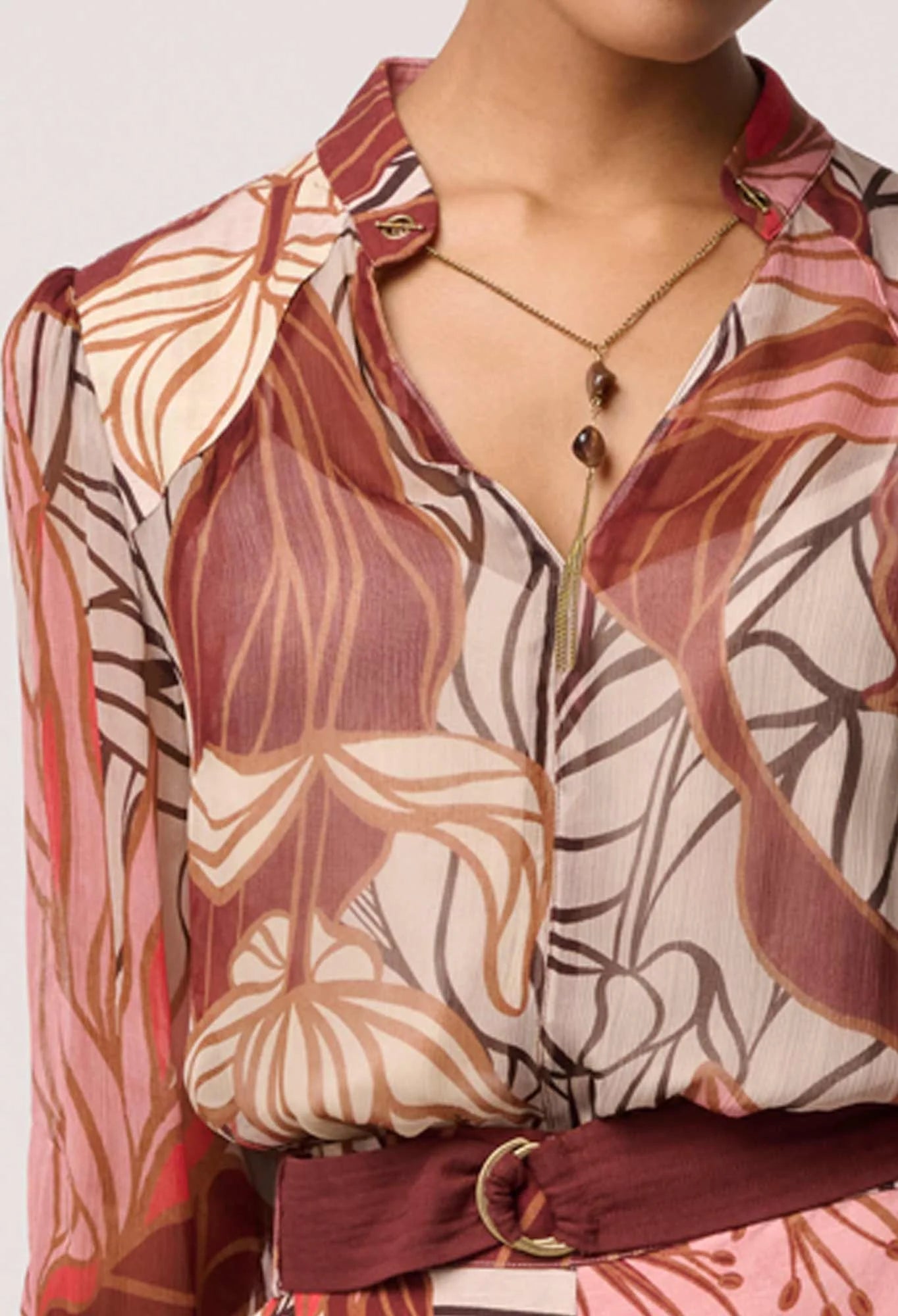 FREYA SHEER VISCOSE BLOUSE in Cathedral Botanic from OnceWas