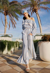 POSITANO VISCOSE PANT in Sorrento Stripe from Oncewas