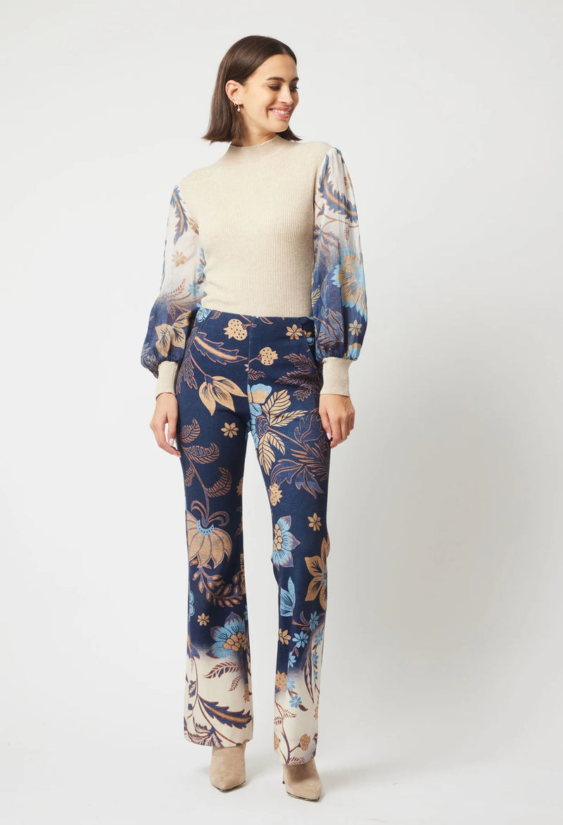 GETTY PONTE PANT in Lotus Flower from Oncewas