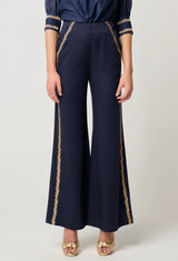 MUSTIQUE TENCEL EMBROIDERED PANT in| Ink from Oncewas