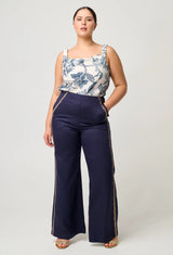 MUSTIQUE TENCEL EMBROIDERED PANT in Ink from Oncewas