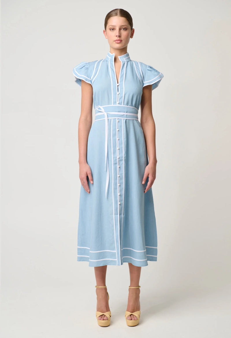 PANAMA TENCEL DRESS in Chambray from Oncewas