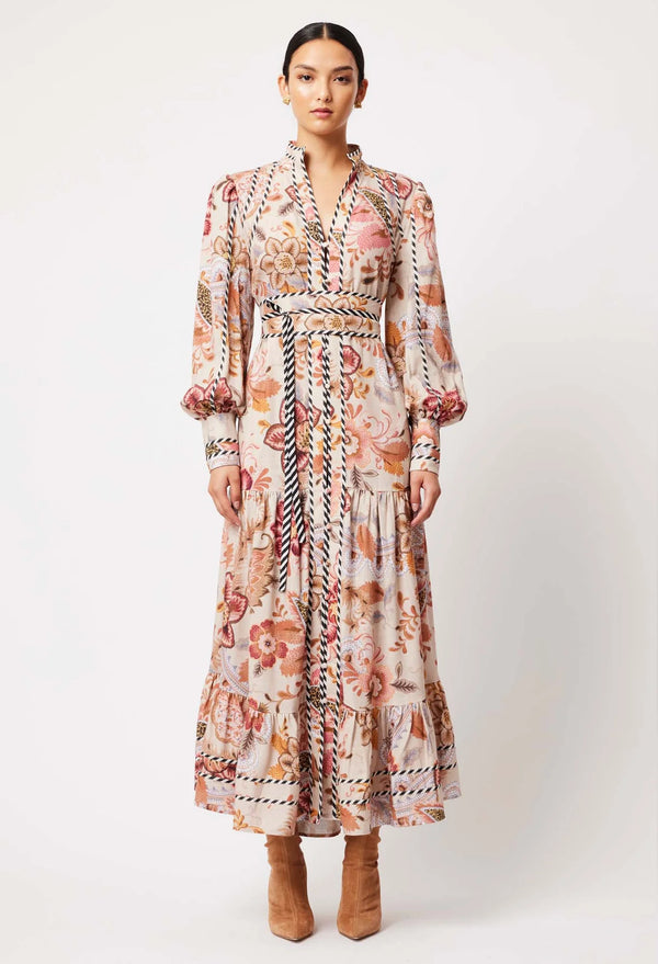 VEGA LINEN VISCOSE DRESS in Aries Floral from Oncewas