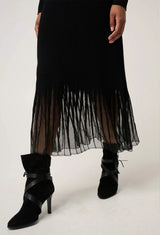 RHIANNON SHEER KNIT DRESS in Black from Oncewas