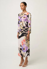 JAYDEN CUPRO VISCOSE STRETCH DRESS in Tangled Blossom from Oncewas