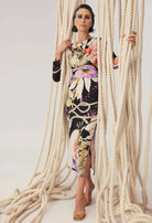 JAYDEN CUPRO VISCOSE STRETCH DRESS in Tangled Blossom from Oncewas