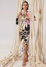 JAYDEN CUPRO VISCOSE STRETCH DRESS in Tangled Blossom from Oncewas