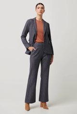 OAKLYN CHEVRON STRIPE PONTE BLAZER in Bluestone Stripe from Oncewas
