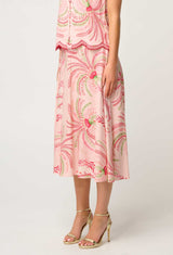 ESTRELLA LINEN VISCOSE YOKE SKIRT | Palmarosa