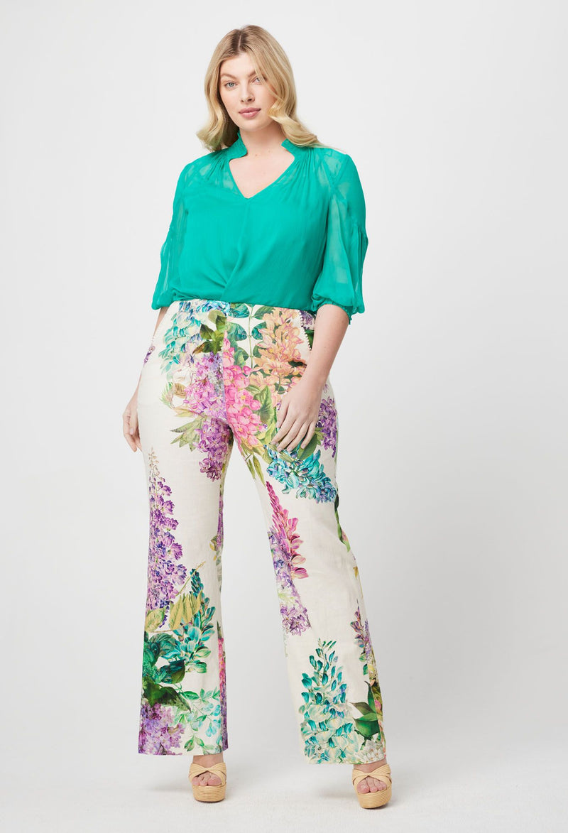 BAHIA LINEN RAYON PANT | Wisteria Alba