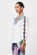 CRISTINA COTTON EMROIDERED BLOUSE | Ivory Bay