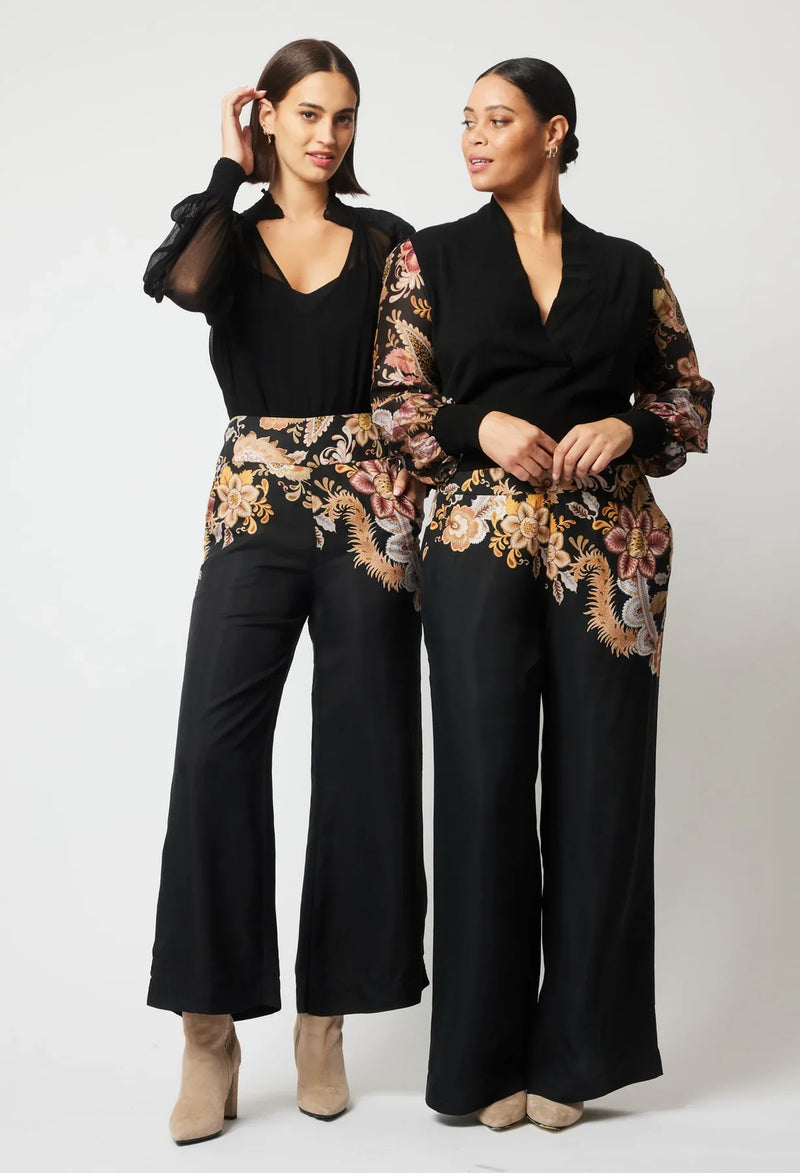 Oncewas Empress Cupro Viscose Pant in Dragon Flower available at Darling and Domain