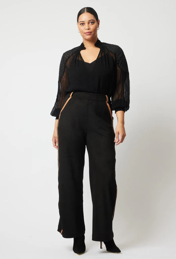 OnceWas Phoenix Viscose Chiffon Blouse in black available from Darling and Domain